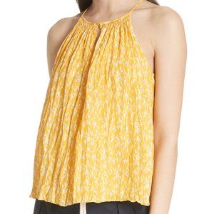 Joie Hirota Crinkled Silk Keyhole Blouse